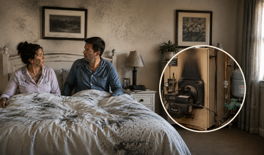 Couple discovers soot in their home after an oil furnace puffback