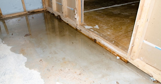 water damaged basement
