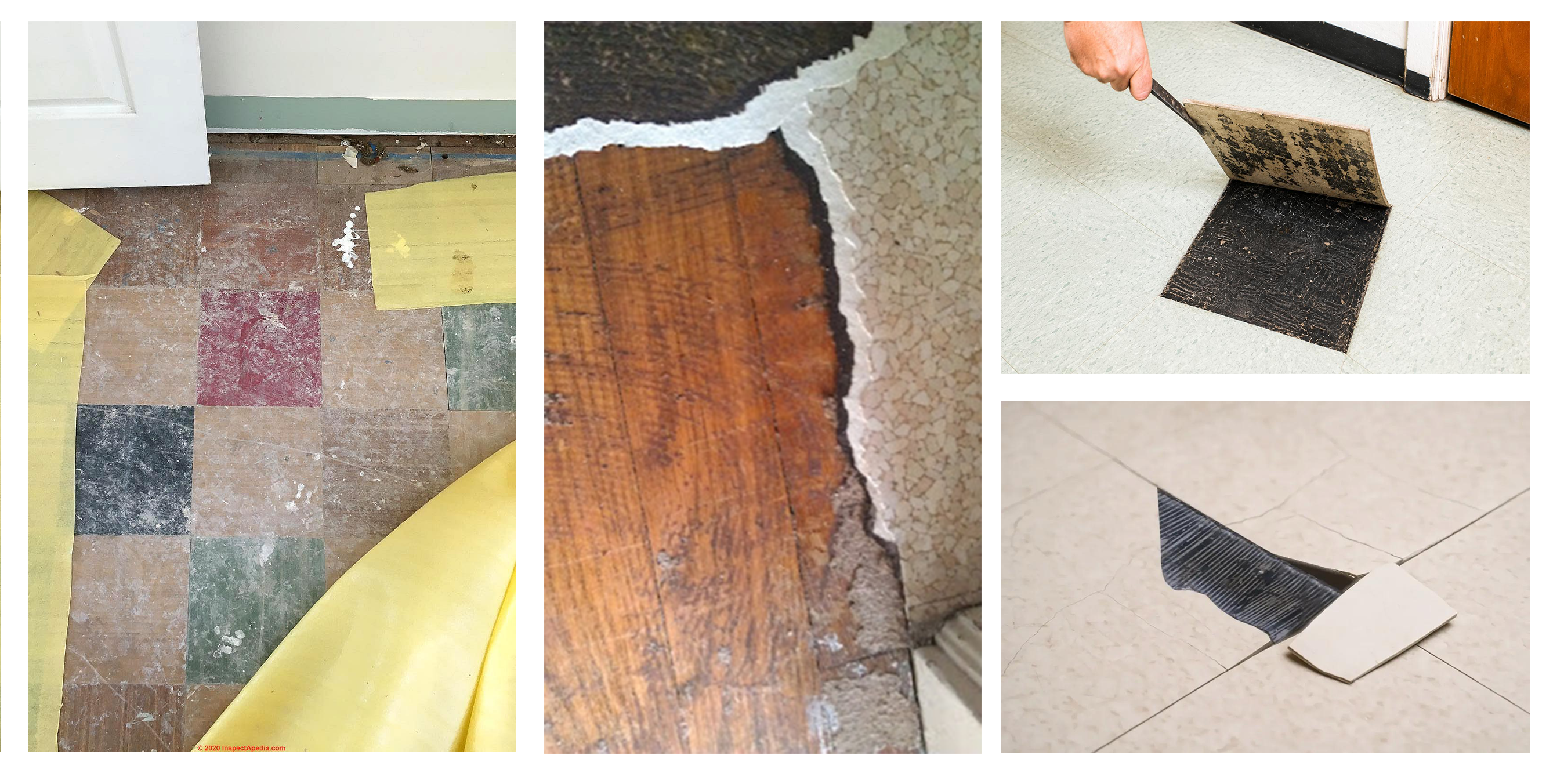 Examples of Old Asbestos Floor tiles and asbestos black mastic adhesive in RI